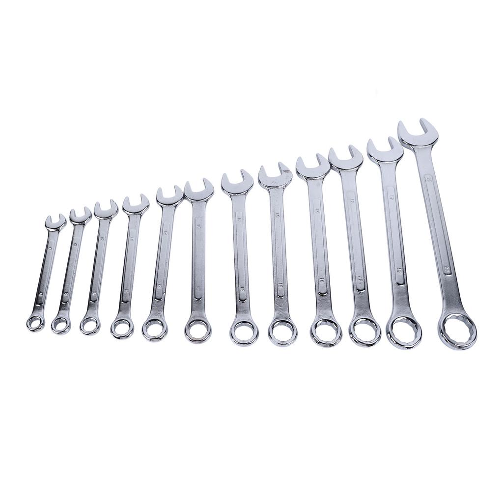 12Pcs Combination Wrench Set Box End Opening 2 Use Steel Auto Repair Hardware 8‑22mm
