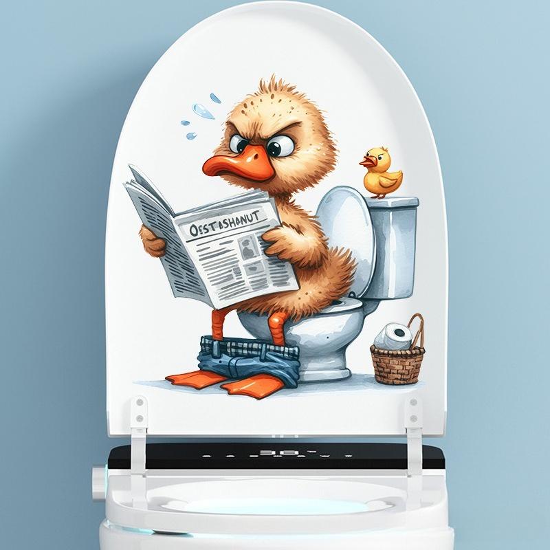 Funny Animal PVC Toilet Seat Stickers Monkey Zebra Giraffe Decals Waterproof Bathroom Wall Door Decor Creative Removable Decals