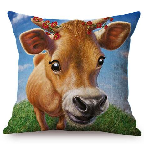 Nordische Hochlandfarmtier Kuh 3D Ölgemälde Kunst Heimdekor Sofa Überwurf Kissenbezug Museum Galerie Dekor Kissenbezug