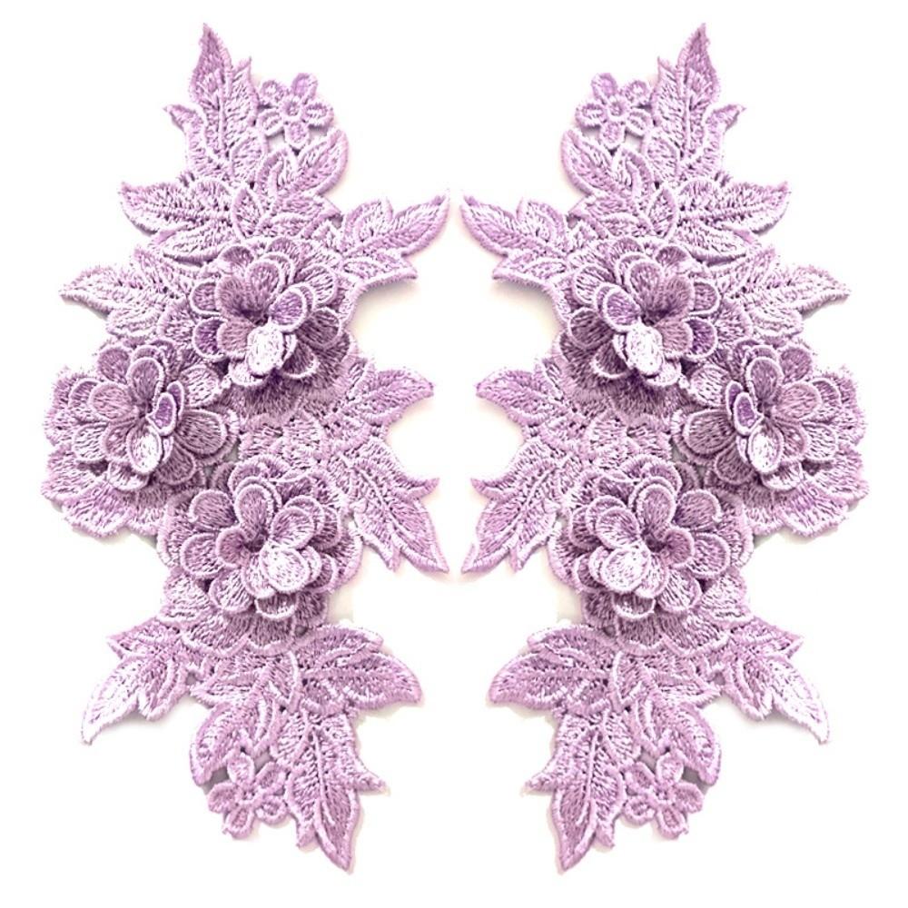 Vintage Schwere Spitze Spitzenapplikation Passendes Muster Bunte Florale Stickerei Borte DIY Design 3D Gestickter Aufnäher Kleidung Nähen