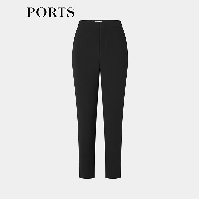PORTS Women's Black Cropped Skinny Commuter Pants