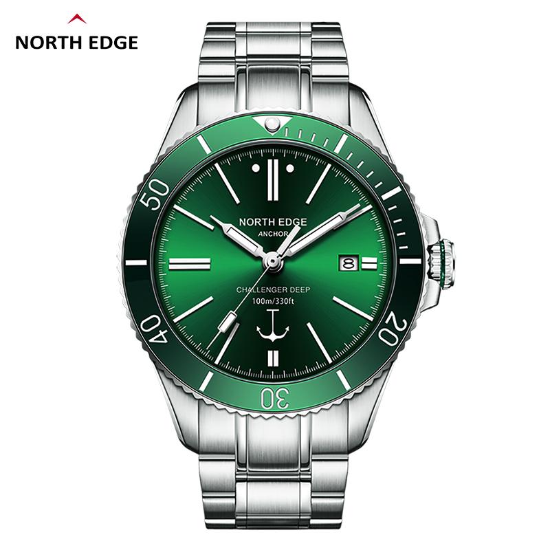 NORTH EDGE Pánské mechanické náramkové hodinky ANCHOR 42MM Luxusní safírové sklo MIYOTA 8215 Automatické hodinky 10bar Vodotěsné hodinky Pánské