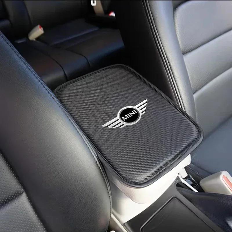 2025 For BMW MINI Car Armrest Box Mats Leather Center Console Covers Interior Accessories For MINI Cooper Fridge One F56 R56 R57