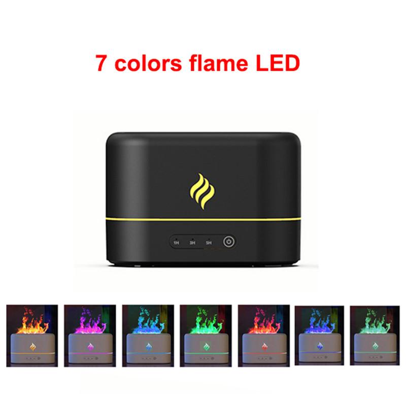 

7 цветов Fire Flame Увлажнитель воздуха Cool Mist Usb Led меняющий цвет Аромадиффузор эфирных масел увлажнитель воздуха h2o Освежитель воздуха для помещений чёрный