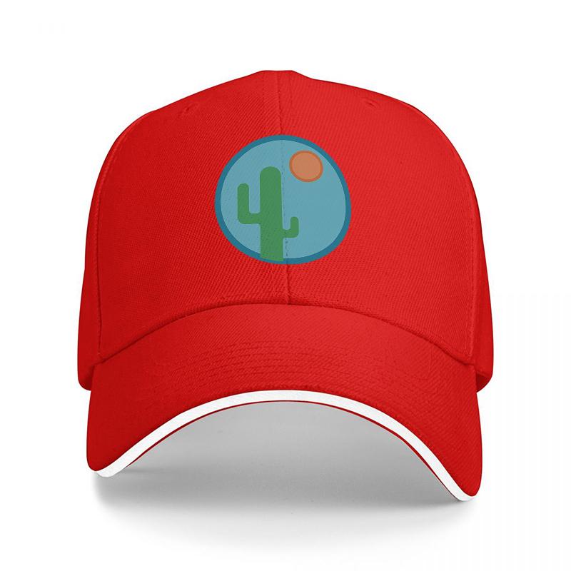 

Desert Cactus Design Baseball Cap with Blue Circle and Orange Sun Graphic for Outdoor Style and Casual Wear Adjustable