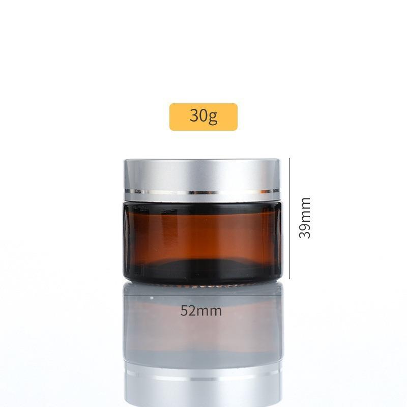 Braunes Glasauge und Gesichtscreme-Tiegel - Lichtgeschützt, Versiegelt, Verdickter Hautpflegebehälter.
