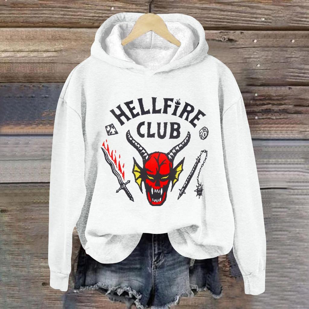 Women's Fashionable Casual Long-Sleeved Printed Hooded Sweatshirt