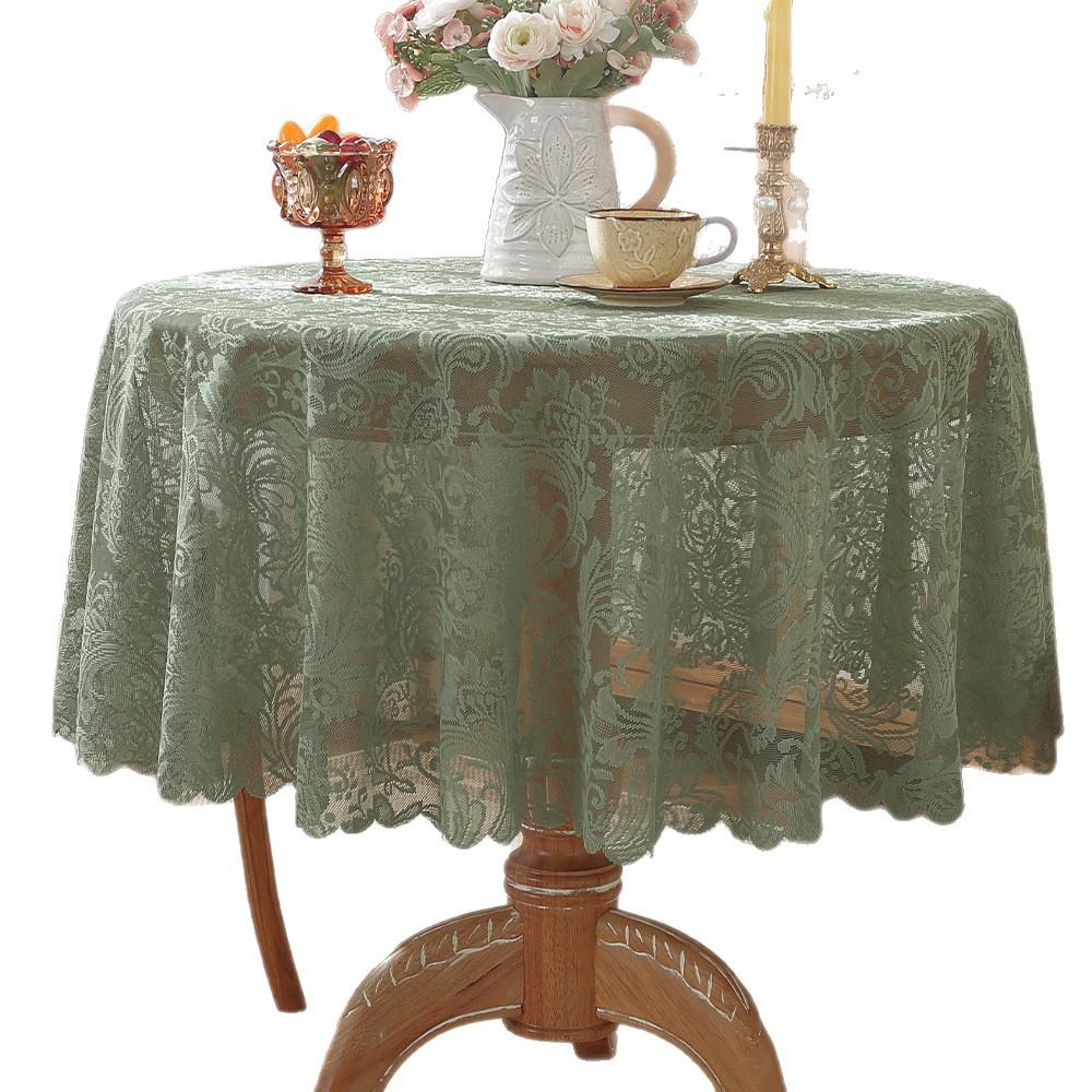 American Dust-Proof Tablecloth Retro Premium Ruffle Edge Living Room Dining Table Non-Slip Decoration Factory Spot