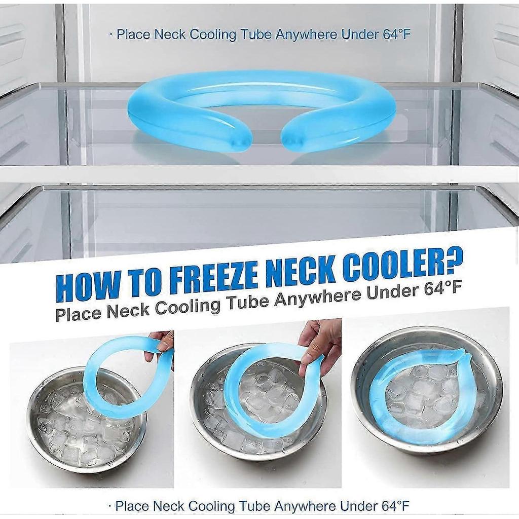 Neck Cooling Ring, Neck Cooling Tube, Wearable Cooling Tube Cool Neck Wraps for Extremely Hot Summer Cold Ice Pack Gel