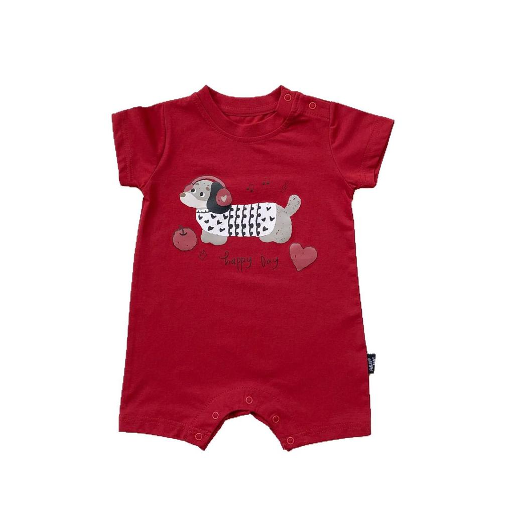 Baby- und Kleinkind Cartoon-Print Kurzarm-Strampler und T-Shirt Set mit Modischen Baby-Shorts - Sommer-Trend