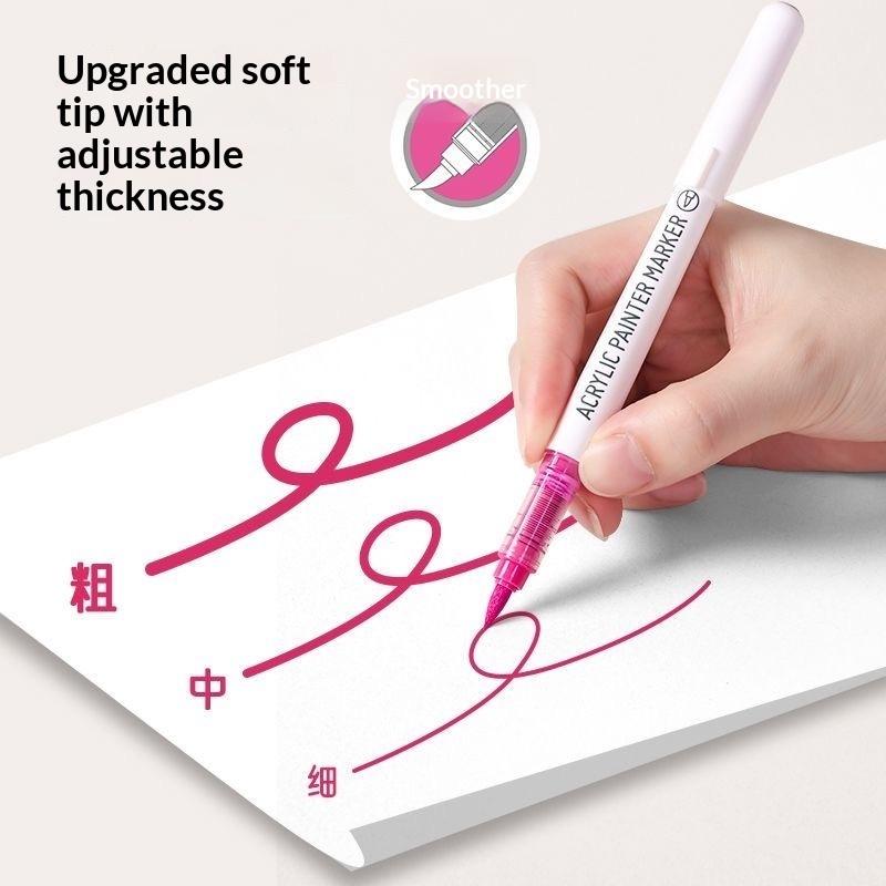 Acrylfarbe Marker Set 9 Stück 9 Farben Direkte Flüssigkeit Schnell Trocknend Wasserdicht für DIY Outdoor Graffiti Innen Heimdekoration Basteln