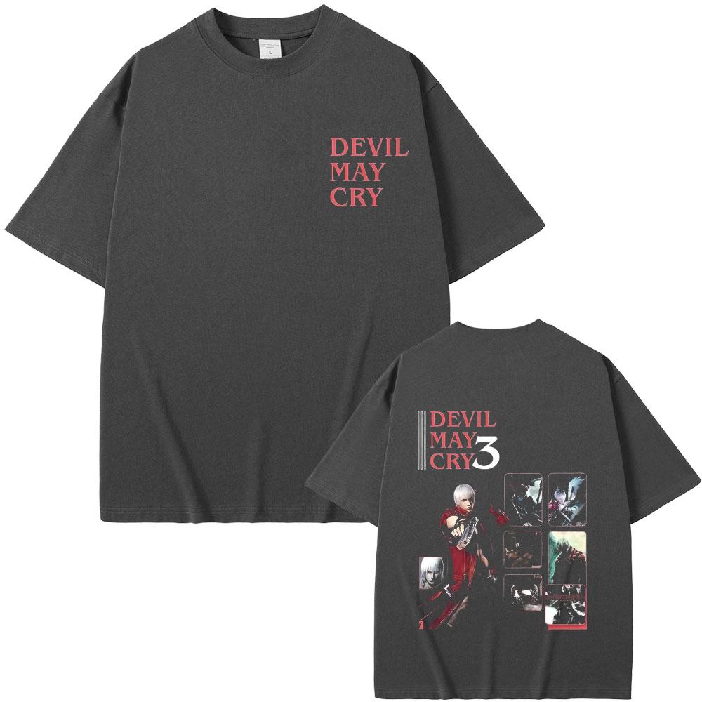 Game Devil May Cry Dante T-shirt Men Women Gothic Punk Oversized Crewneck T Shirts Male Fashion Casual Soft Cotton Short Sleeve
