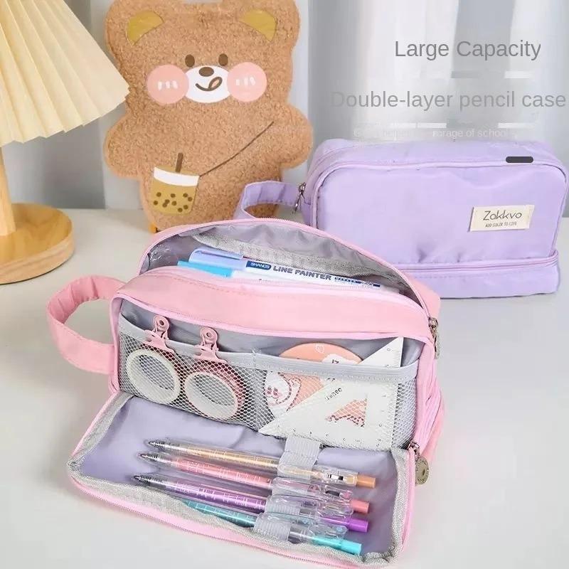 Velkokapacitní taška na tužky Estetické školní pouzdra Dívka Kawaii Držák na psací potřeby Taška Dětské pouzdro na tužky Studentské školní potřeby