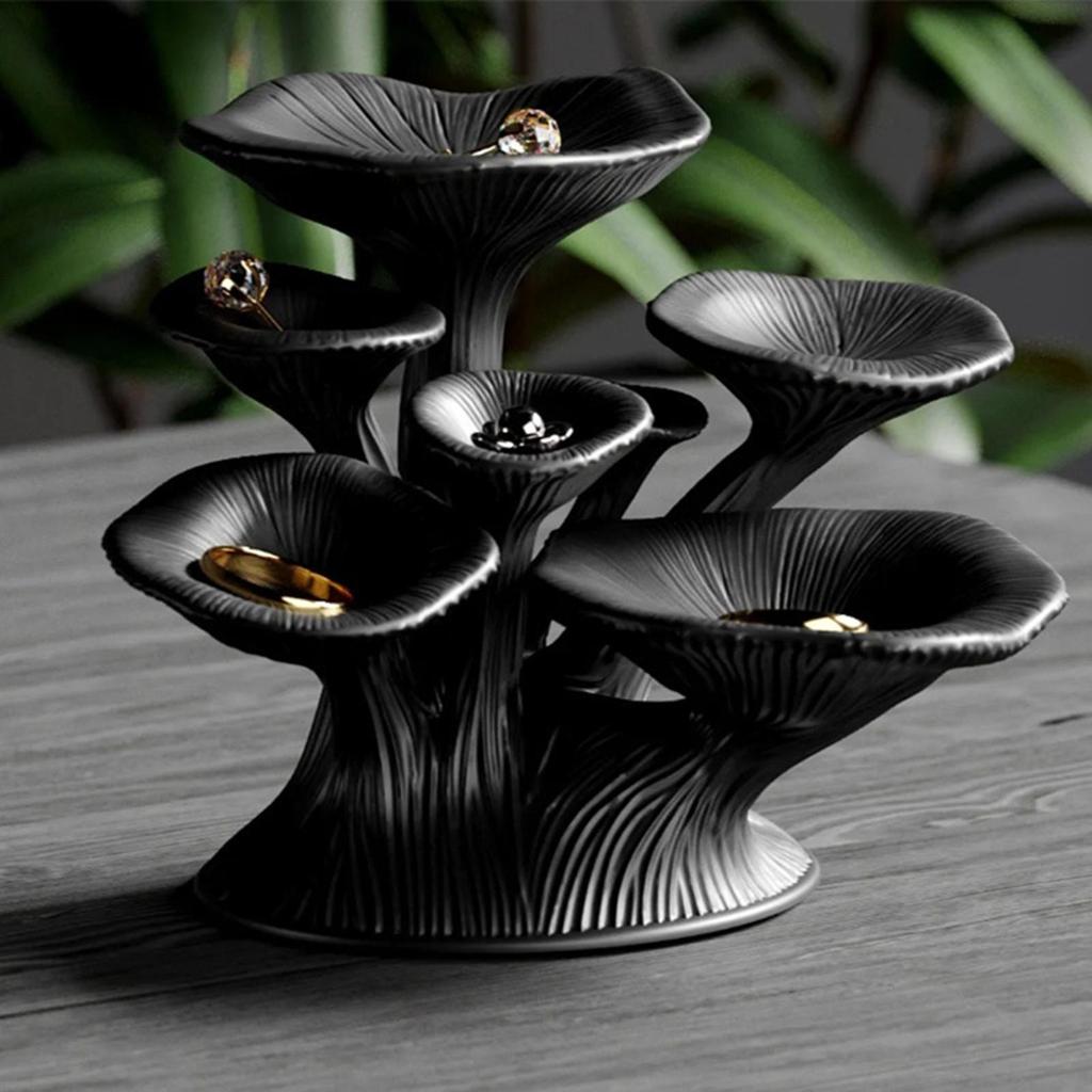 Jewelry Tray Mushroom Design Multi-Layered Mushroom Ring Holder Jewelry Tray for Necklace Bangle Earrings Home Desk Bedroom