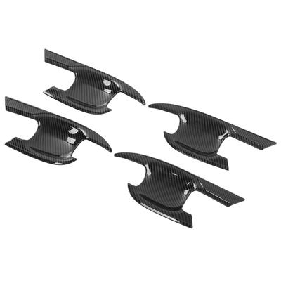 4pcs Exterior Door Handle Bowl Cover Carbon Fiber Color ABS Frame Replacement for Highlander 2022+
