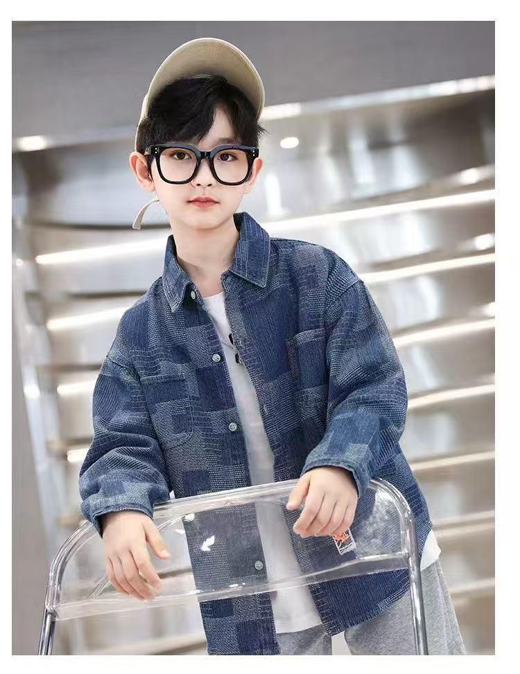 Boys' Long Sleeve Denim Shirt - 2026 Spring/Autumn Casual Cardigan Jacket