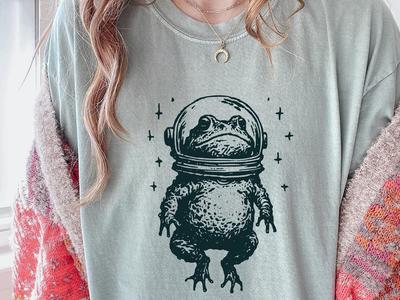 Frog Shirt - Space Toad Tee - Astronaut Animal Gift