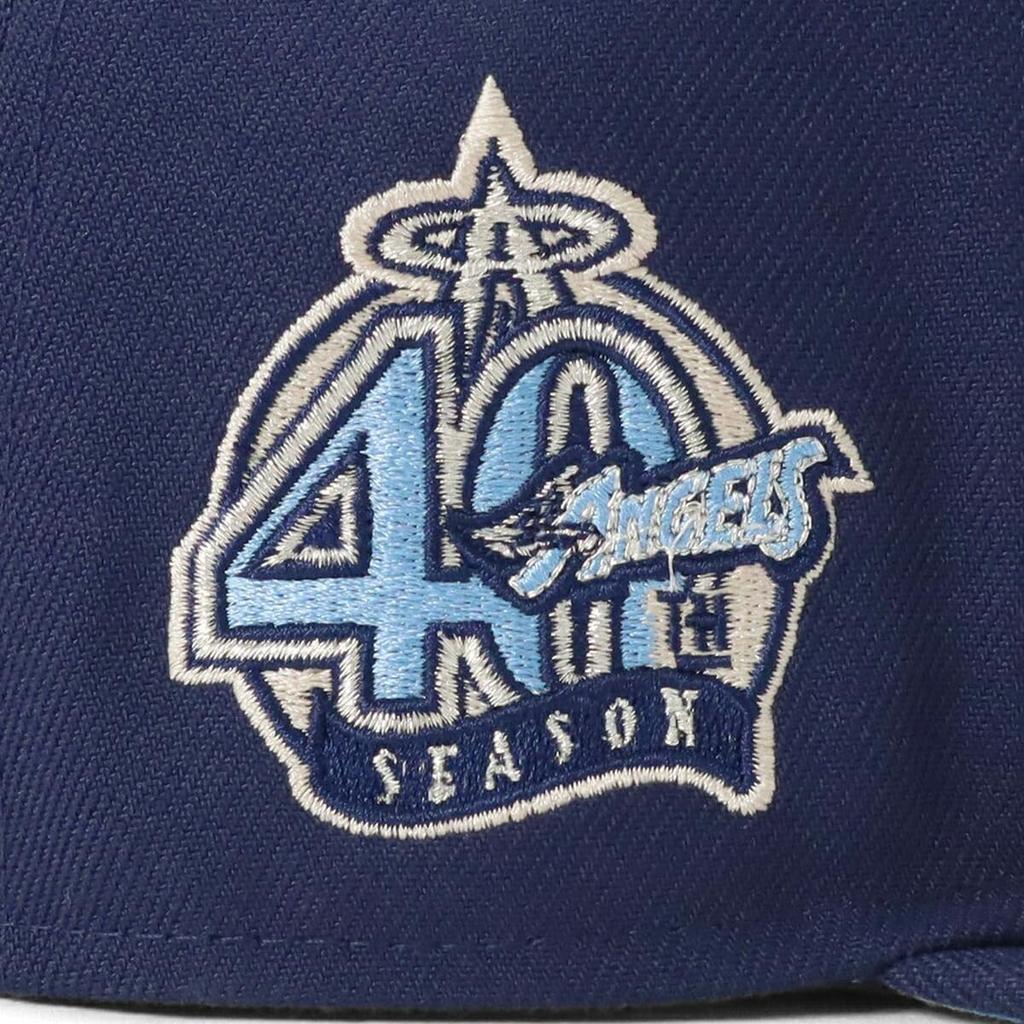 New Era 59FIFTY Cap MLB Los Angeles LAA Light Navy Side Under ONSPOTZ and Side Flat Popular Size Stickers Large and Small Sizes Everyday Sports