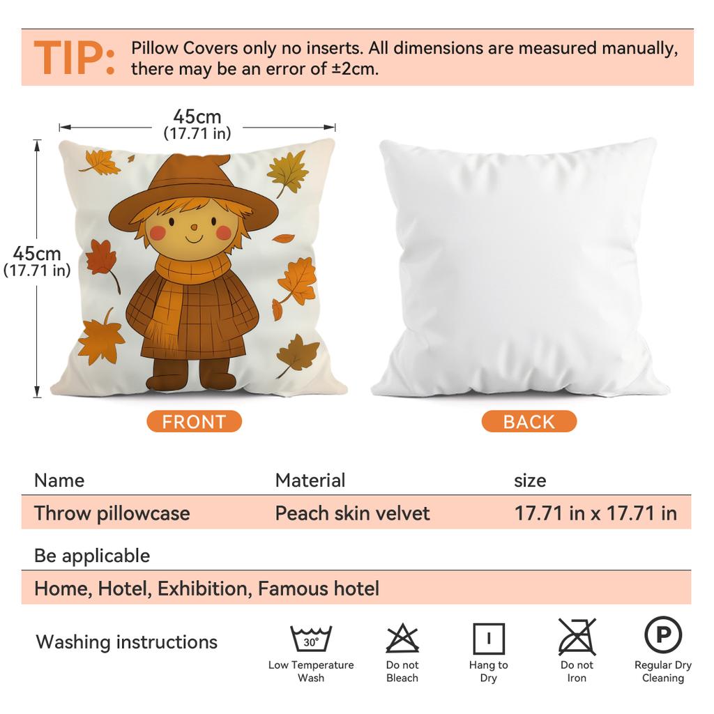 Retro Thanksgiving Cushions Pillowcase Polyester Cushion Cover Throw Pillow Sofa Decoration Pillowcover Home Car Sofa Decor