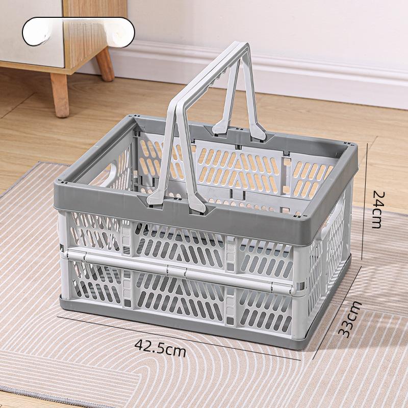 Foldable Storage Basket, Shopping Cart, Utility Crate, Large Capacity Organizer for Groceries, Picnic, Supermarket