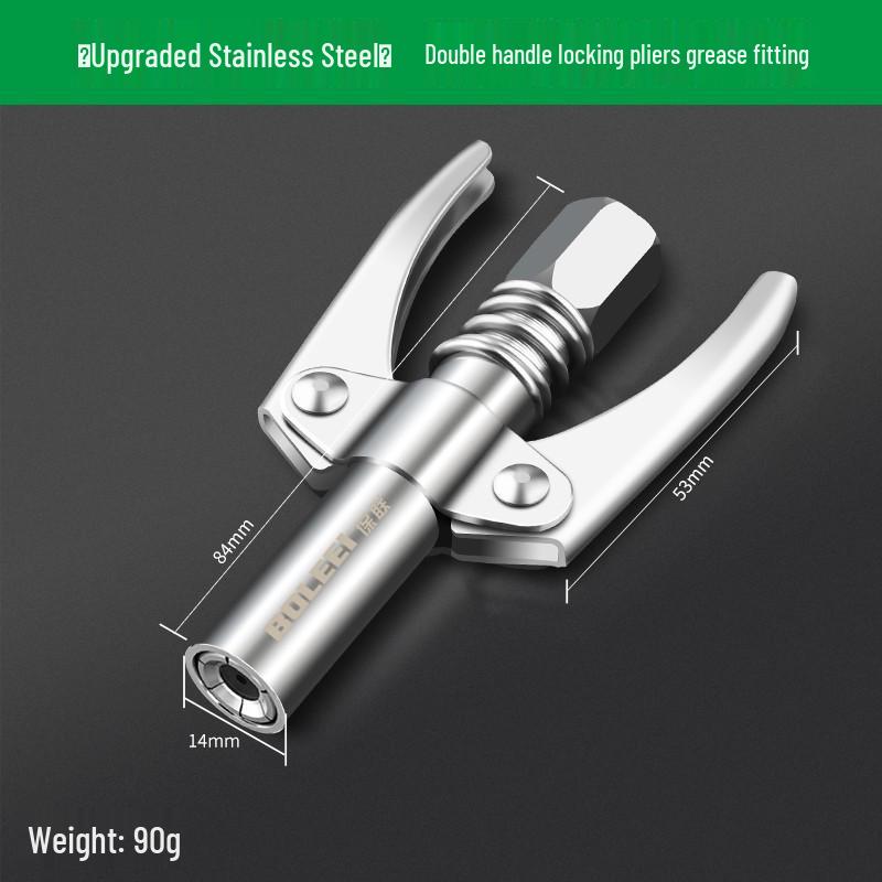 High-Pressure Self-Locking Grease Gun Nozzle - Electric, Pneumatic, Manual Compatible