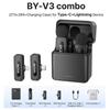 Microfono lavalier wireless BOYA BY-V3 con clip, microfono ricaricabile con cancellazione del rumore per iPhone, Android, fotocamera, live streaming, vlogging