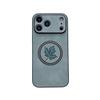 Luxury Maple Leaf Suede Magnetic Case for Apple 17 Pro Max
