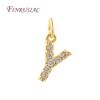 18K Gold Plated Copper A-Z Alphabet Charms For DIY Women's Necklace Jewelry Making Supplies,Fashion Inlay Zircon Letter Pendants