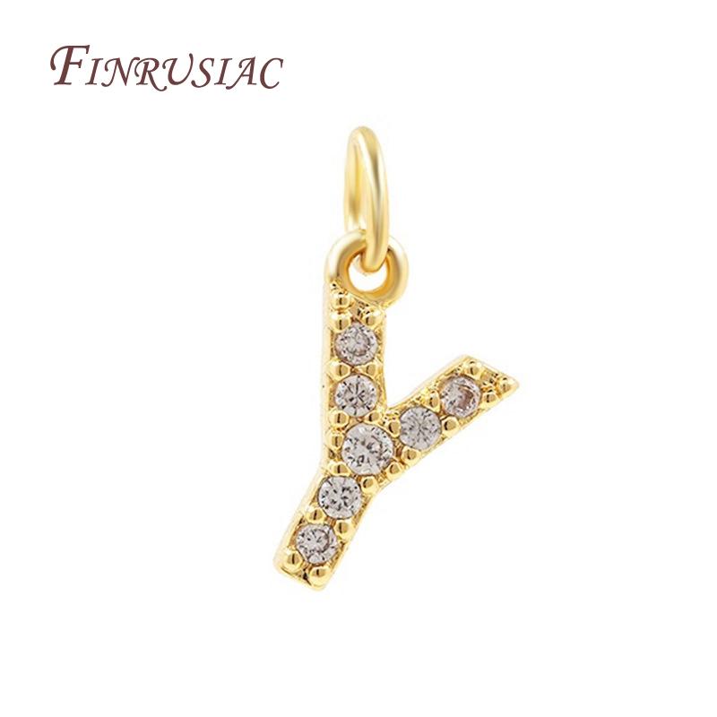 

18K Gold Plated Copper A-Z Alphabet Charms For DIY Women s Necklace Jewelry Making Supplies,Fashion Inlay Zircon Letter Pendants 2 Pieces