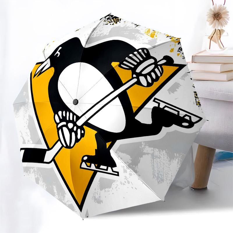 Penguins Hockey- Automatic Opening and Closing, 8-rib Structure Portable Umbrella, Suitable for Men and Women in All Seasons - Perfect Gift