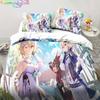 Genshin Impact Anime Povlečení 3D Potisk Vhodné do Ložnice Sada Povlaků na Peřinu s Povlaky na Polštáře Dětský Domácí Textil