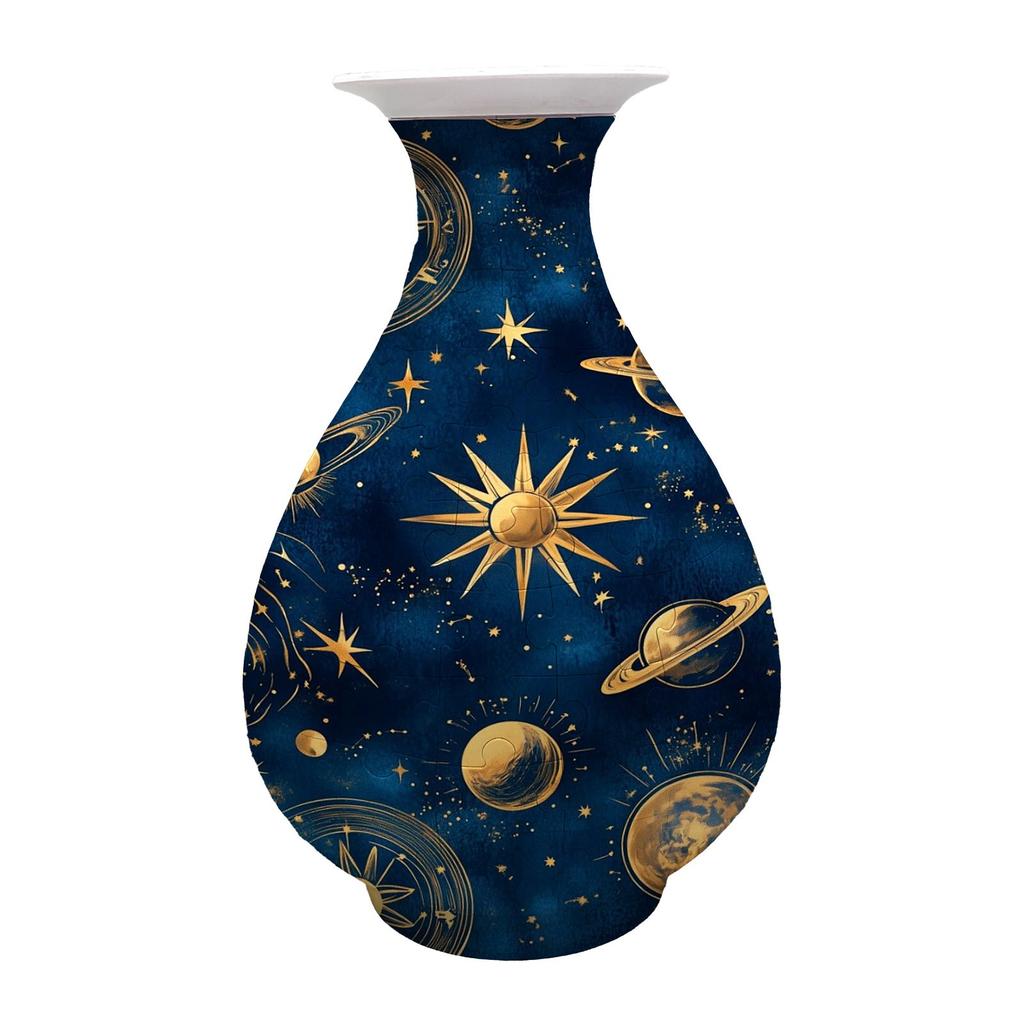 3D Puzzle House Vase Decorative Piece – DIY Floral Container For Living Room Decor