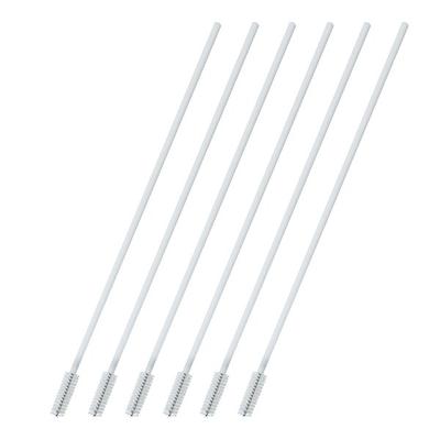 Baby Bear Straw Brush Long Type, 6 Pieces, White