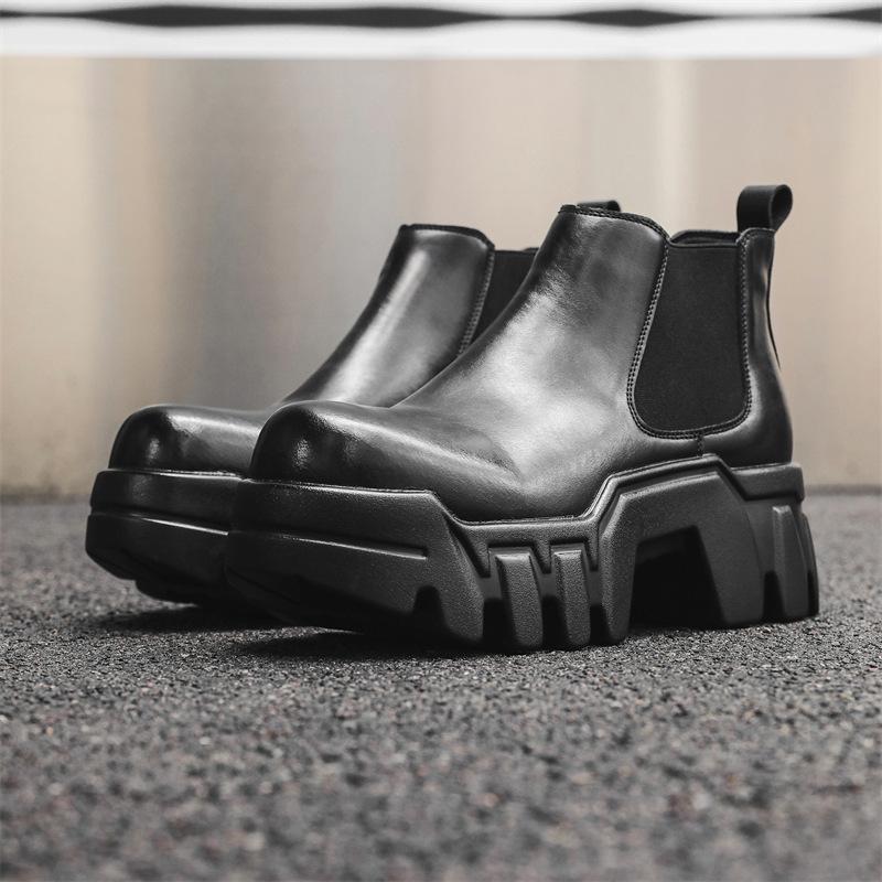 

Martin boots men s foot boots heightened platform high-top shoes youth autumn new Chelsea boots 16898-J 38 чёрный
