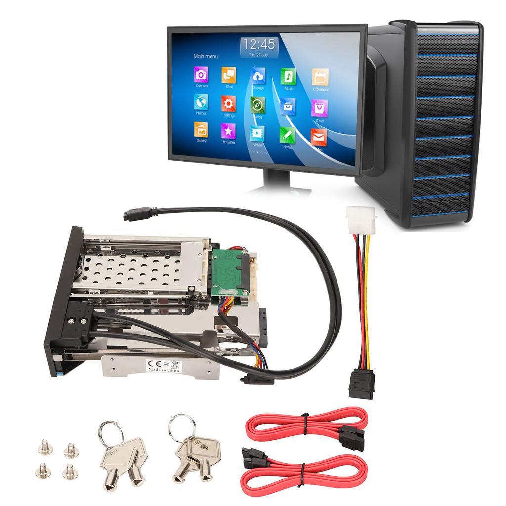 3.5" SATA Internal HDD Tray 2.5 / 3.5in Maximum 6Gbps Dual USB3.0 Internal HDD Mobile Rack Secure Connection for SATA I/II/III