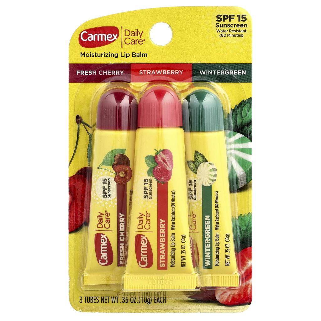 Carmex Daily Care®, Moisturizing Lip Balm, Variety, SPF 15, 3 Pack, 10g (0.35oz) Each