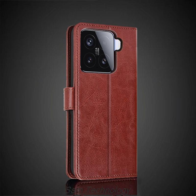 Card Holder Cover Case for Xiaomi 15 Xiaomi15 Mi15 Pu Leather Flip Cover Retro Wallet Phone Case Business Capa Fundas Coque