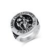 New Vintage Guardian St. Christopher Titanium Steel Ring for Men Personalized Hip Hop Stainless Steel Jewelry Teenage Boys Faith Finger Ring