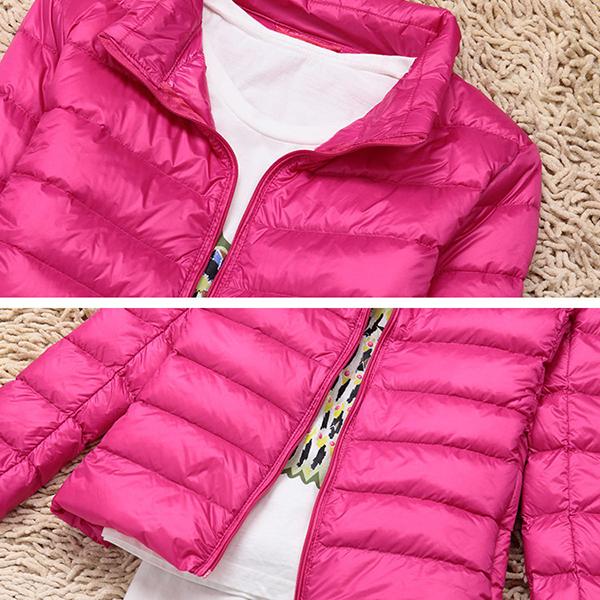 Women Autumn Winter Warm White Duck Down Coat Plus Size Lightweight Slim Short Thin Down Jacket