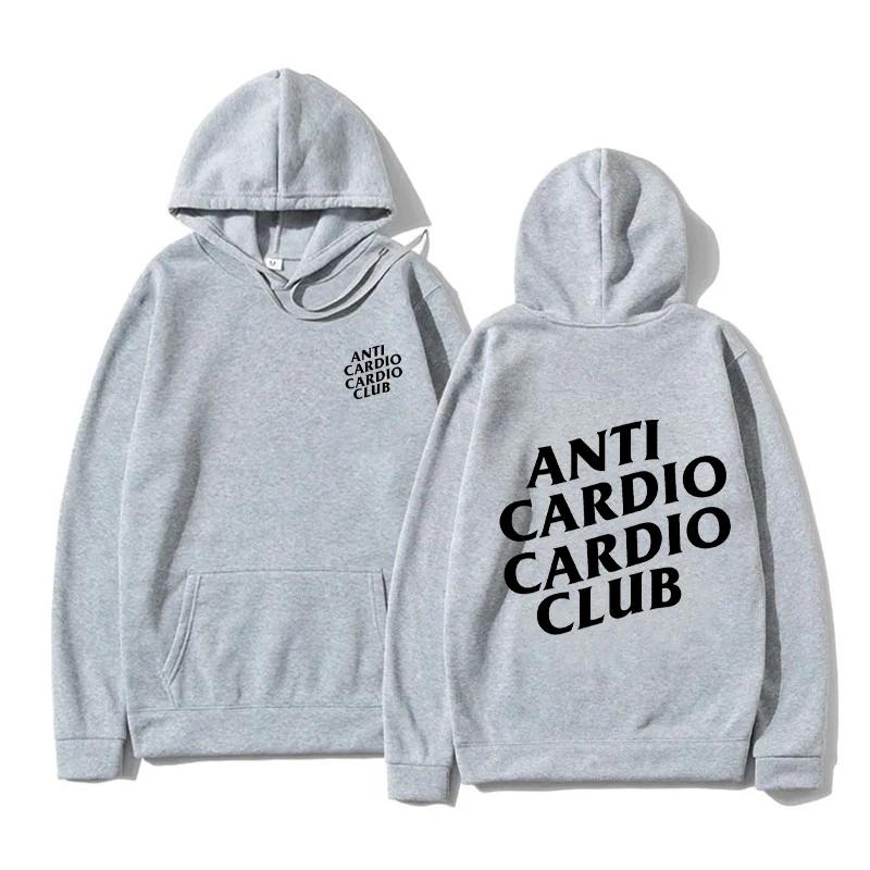 2025 Autumn/winter Hoodie Anti Cardio Club Letter Printed Sportswear Men's and Women's Hooded Fashion Versatile Hooded Warm Top