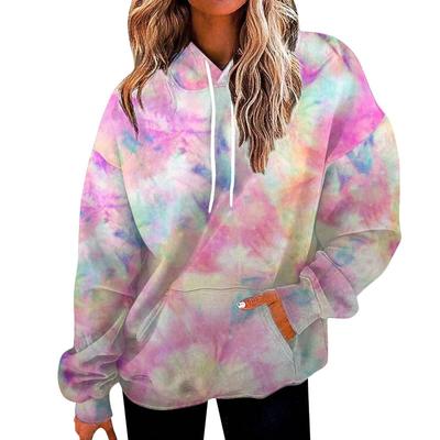 Women's Hooded Pullover Sweater 3D Printed Sweater Urban Leisure European and American Printed Fragmented Flower