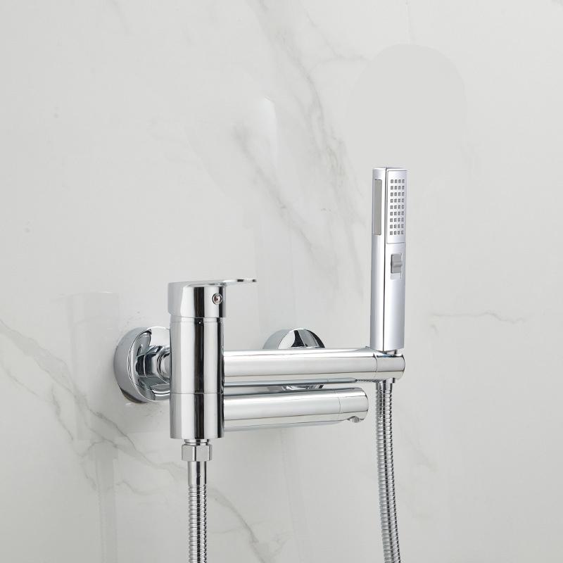 Badewannenarmaturen Modernes schwarzes Badewannen-Duschset Einzigartiges Design einer rotierenden Düsenmischbatterie zur Wandmontage für das Badezimmer