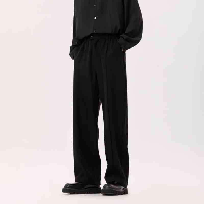 Men's Japanese-Style Wide-Leg Trousers - Casual & Trendy for Spring & Autumn