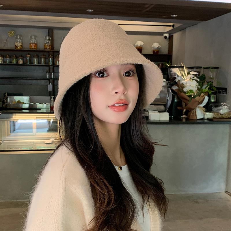 

Шляпа Женская Новая Однотонная Шерстяная Шляпа Рыбака Весна и Осень Маленькая Шляпа Ведро, Подчеркивающая Лицо, Универсальная Повседневная Шляпа-Ведро Мужская M（56-58cm）