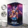 1pc K-Pop Demon Hunters print waterproof shower bathroom partition privacy hanging curtain with 12 hooks easy installation
