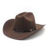 Cowboy Hat Felt Top Hat Western Gentleman'S Hat Felt Hat Jazz Hat Men'S Winter Hat