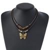 Butterfly Charm Choker Handmade Multilayer Neckchain Adjustable Length Clavicle Chain Jewelry for Fashion Enthusiasts