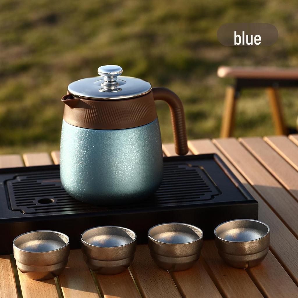 Large Capacity Titanium Teapot with Tea Leaf Separator and Thermos Flask Function