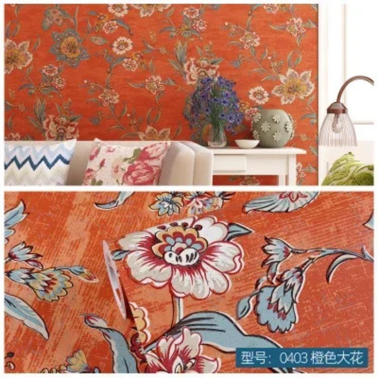Modern Wallpaper 3M/5M/10M Non-woven Fabric Self-adhesive 3D Wallpaper Pastoral Flower Home Decor Living Room Decoration