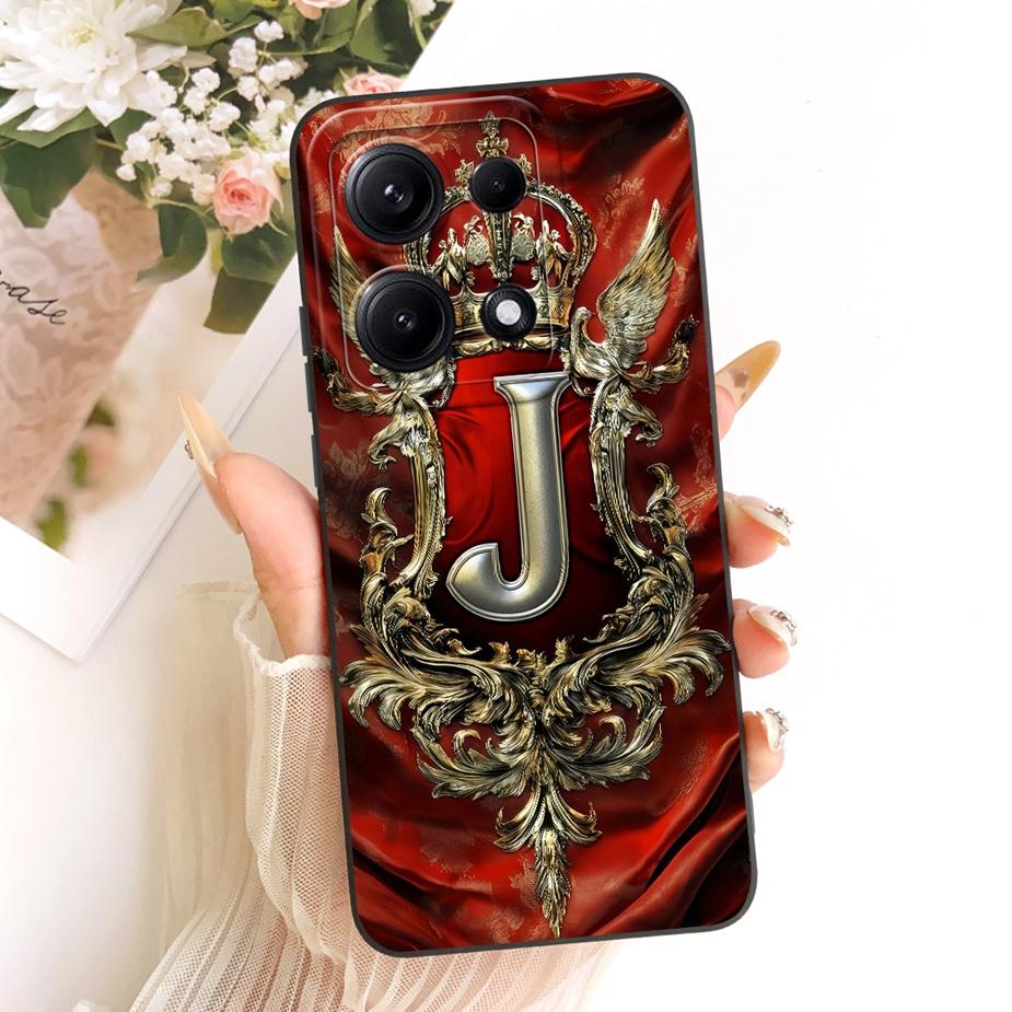 Für Xiaomi Redmi Note 14S Hülle Niedliche Krone Buchstaben Abdeckung Stoßfest Weiches TPU Handyhüllen Für Xiaomi Redmi Note 14S Note14S Fundas